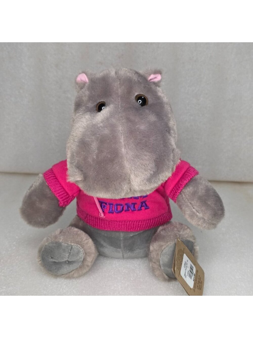 The‎ Petting Zoo Team Fiona Gray Hippo Pink Hoodie 9" New Souvenir Plush